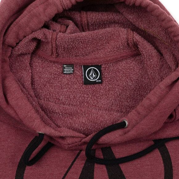 Volcom‎ Maroon Heather Blaqued Out Logo Hoodie Pullover Men's Size Medium - Picture 8 of 13